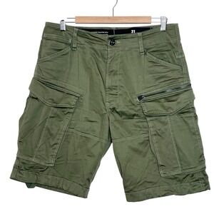 G Star Raw Rovic Zip Relaxed Cargo Shorts Green Mens Size 31 Utility Tactical